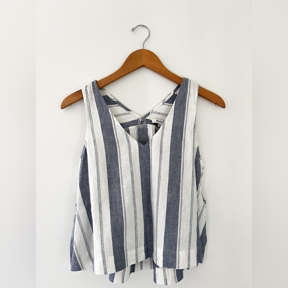 Madewell Striped V-Neck Blouse